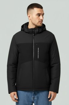 Темно-серая утепленная куртка с капюшоном DV-96-combi