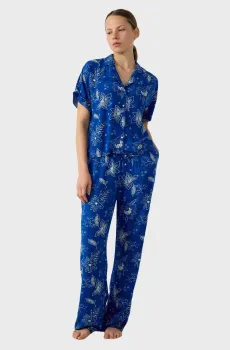 Женские синие брюки с узором INAYA Синий S Etam 6550809