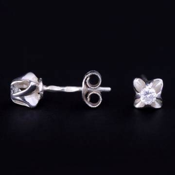 Серьги-пусеты с фианитами (8мм) 12851 Серьги-пусеты с фианитами (8мм) 12851