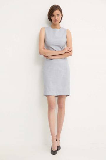 Шерстяное платье Calvin Klein цвет серый mini облегающее K20K207577 Шерстяное платье Calvin Klein цвет серый mini облегающее K20K207577