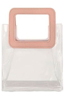 Сумка Cosmo Shop прозрачная, с розовой ручкой, 26*11*23 см (CS1174P)