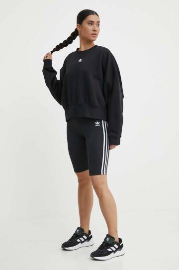 Шорты adidas Originals женские цвет чёрный однотонные средняя посадка Шорты adidas Originals женские цвет чёрный однотонные средняя посадка