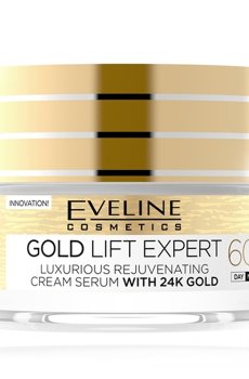 Укрепляющая крем-сыворотка для лица Eveline Cosmetics Gold Lift Expert с 24К золотом, 60+,  50 мл
