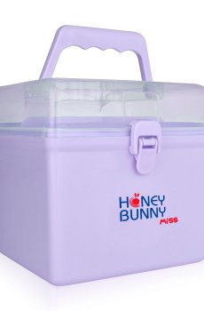 Кейс Honey Bunny Miss для аксессуаров для волос и мелких игрушек, фиолетовый, 17*14 см