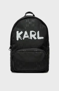 Мужской черный рюкзак с узором ETCH Черный ONESIZE Karl Lagerfeld 236M3055