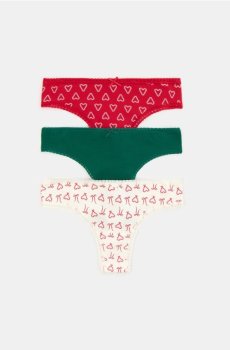 Труси-танга, 3 пари - різнобарвний