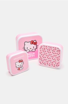 Набір контейнерів для їжі з кришкою Hello Kitty 3 штуки - різнобарвний