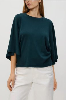 Reserved - Футболка кімоно з віскозою - темно-бірюзовий - 251HT-69X