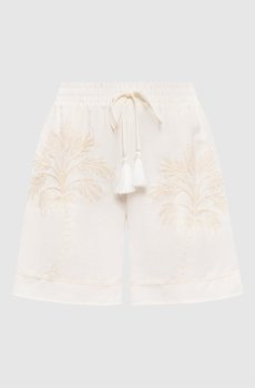 Белые шорты с леном с вышивкой