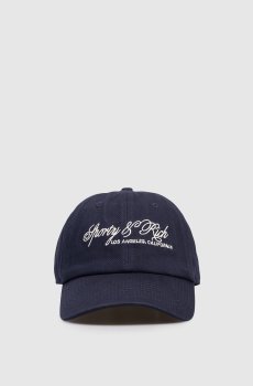 Синяя кепка с вышивкой логотипа