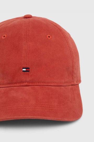 Хлопковая кепка Tommy Hilfiger цвет оранжевый однотонная AM0AM12531 Хлопковая кепка Tommy Hilfiger цвет оранжевый однотонная AM0AM12531