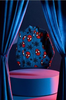 Флісова розстібна кофта зі стійкою Spider-Man - темно-синій