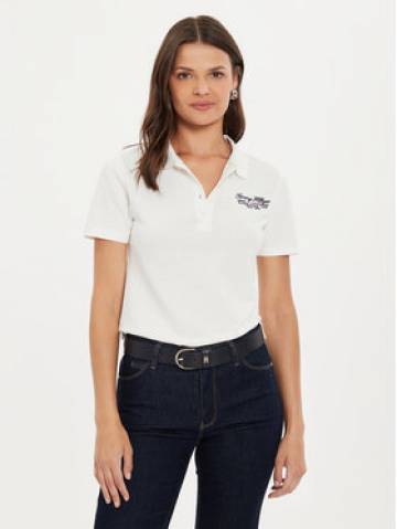 Tommy Hilfiger Поло Script WW0WW43624 Écru Slim Fit Tommy Hilfiger Поло Script WW0WW43624 Écru Slim Fit