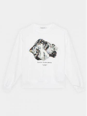 Calvin Klein Jeans Світшот Crystal Graphic IG0IG02306 Білий Regular Fit Calvin Klein Jeans Світшот Crystal Graphic IG0IG02306 Білий Regular Fit