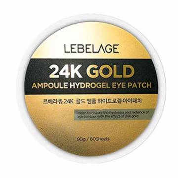 Патчи для кожи вокруг глаз Lebelage 24K Gold Ampoule Hydrogel Eye Patch с экстрактом золота, 60 шт Патчи для кожи вокруг глаз Lebelage 24K Gold Ampoule Hydrogel Eye Patch с экстрактом золота, 60 шт