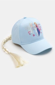 Бавовняна шапка з косою Frozen - блакитний