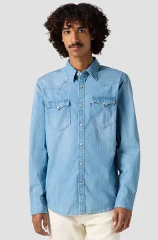 Мужская голубая джинсовая рубашка Голубой L Levi’s® 85744;0047