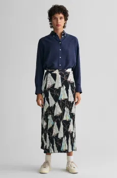 Женская темно-синяя плиссированная юбка с узором SALING PRINT PLEATED Синий 36 Gant 4400091
