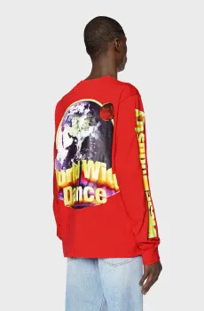 Мужской красный лонгслив T-JUST-LS-L1 T-SHIRT Красный XL Diesel A11050 0BEAF