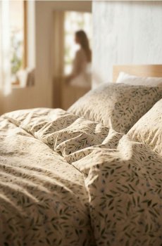 Комплект Постільної Білизни з Рослинним Мотивом - блакитний