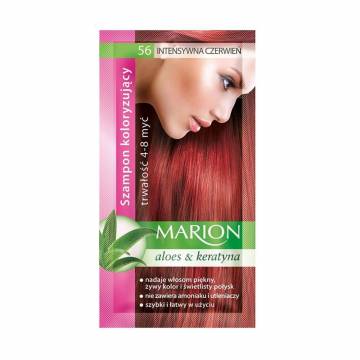 Уценка! Оттеночный шампунь для волос Marion Aloe & Keratin Hair Color Shampoo 56 Intensive Red, 40 мл Уценка! Оттеночный шампунь для волос Marion Aloe & Keratin Hair Color Shampoo 56 Intensive Red, 40 мл