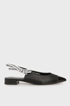 Женские черные слингбэки KERRIE Ribbed Sling Черный 36 Karl Lagerfeld KL40152