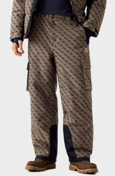 Мужские бежевые лыжные брюки с узором Бежевый XL Guess M5BB77.WF182;FN4K