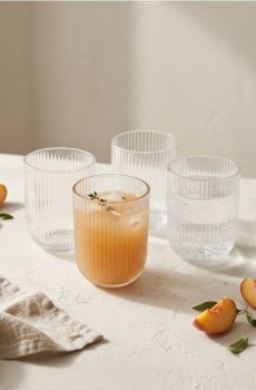 Рифлені склянки, 4 шт. - білий
