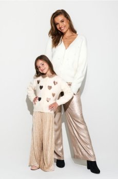 Штани wide leg - золотий