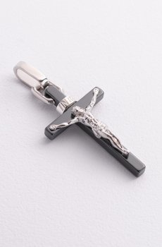 Крестик "Распятие. INRI" (керамика, серебро) 1785ч