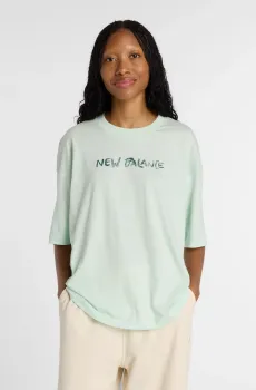 Женская мятная футболка Visibly Loved Oversized Зеленый L New Balance WT61M1JBCOJ