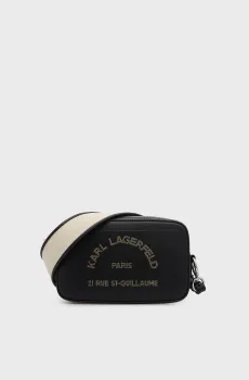 Женская черная кожаная сумка daily Черный ONESIZE Karl Lagerfeld B3W30088