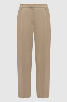 Коричневые брюки с льном