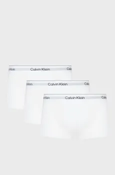 Мужские белые боксеры (3 шт) LOW RISE TRUNK Белый S Calvin Klein LV00NB4389