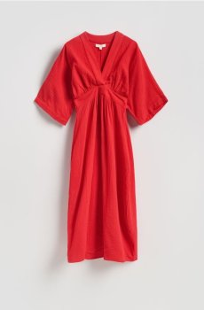 Reserved - Муслінова сукня міді - червоний - 510IY-33X