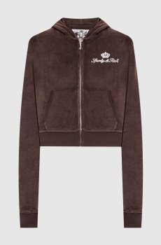 Коричневая велюровая спортивная куртка Juicy