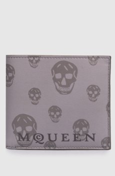 Серый кожаный портмоне Bifold
