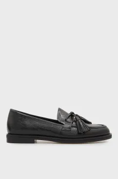 Женские черные кожаные лоферы Tassel Черный 37 PRPY PRSLT1819W