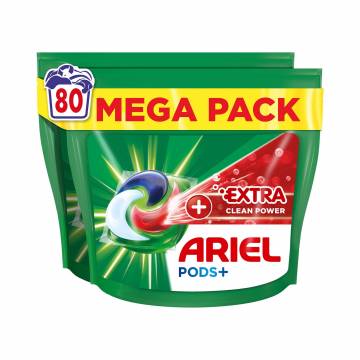 Капсулы для стирки Ariel Pods+ Extra Clean Power Сила экстраочищения, 80 стирки, 80 шт Капсулы для стирки Ariel Pods+ Extra Clean Power Сила экстраочищения, 80 стирки, 80 шт