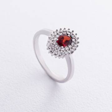 Серебряное кольцо с пиропом и фианитами GS-01-086-4110 Серебряное кольцо с пиропом и фианитами GS-01-086-4110