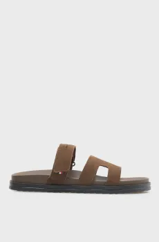 Мужские коричневые замшевые слайдеры ADJUSTABLE PREMIUM Коричневый 40 Tommy Hilfiger FM0FM05774