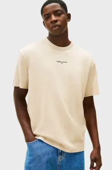 Мужская бежевая футболка RLX LINEAR LOGO Бежевый S Tommy Jeans DM0DM21110