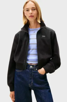 Женская черная спортивная кофта FLEECE Черный S Tommy Jeans DW0DW21606