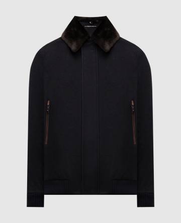 Синяя куртка с кашемиром на меху