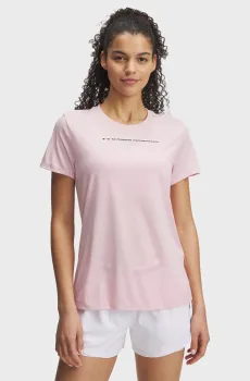 Женская розовая футболка UA TECH PTH GRAPHIC SSC Розовый XS Under Armour 1389726-647