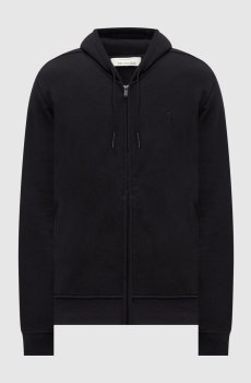 Черная спортивная куртка с вышивкой эмблемы