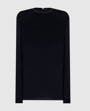 Черный лонгслив с цепочкой мониль