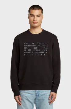 Мужской черный свитшот Text Черный M G-Star RAW D27094,E209