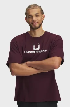 Мужская бордовая футболка UA HWT U LOGO SS Бордовый S Under Armour 6005150-600