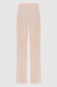 Бежевые брюки клеш с логотипом